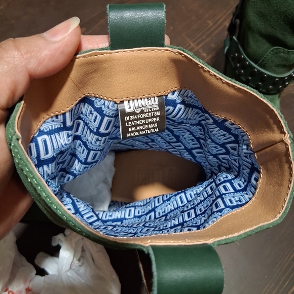 Dingo Green Suede Heeled Boots - Picture 4 of 12